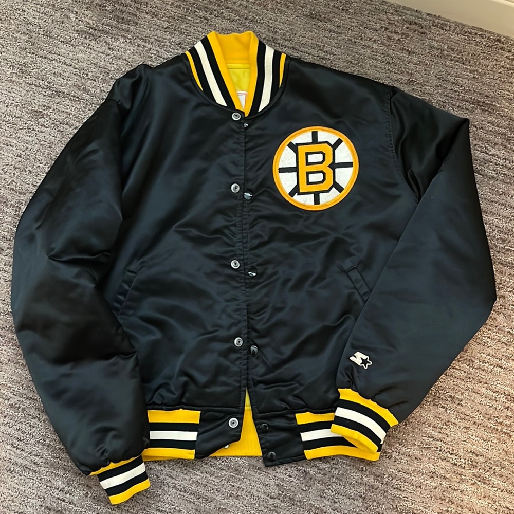 Vintage Boston Bruins Starter satin jacket.